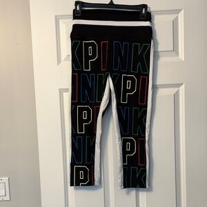 PINK Victoria's Secret  Leggings with Multicolor Lettering